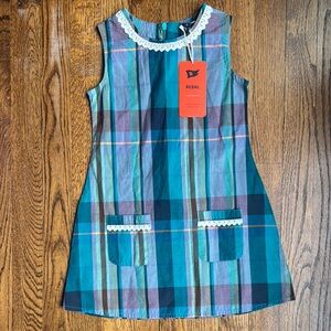 Kids Plaid Dress - Blue and Green
